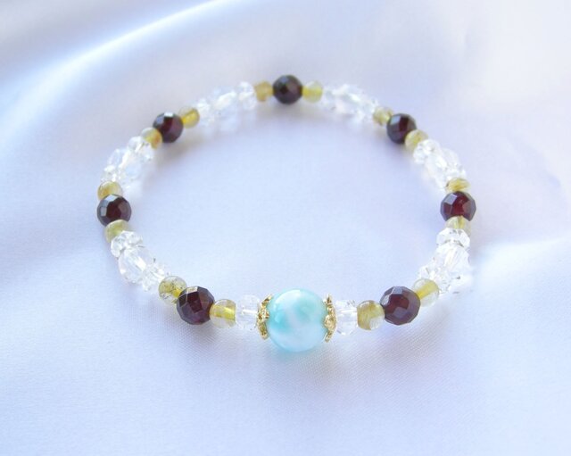 願望達成！ラリマー ＆ ゴールデンルチルクォーツ 他 ブレスレット