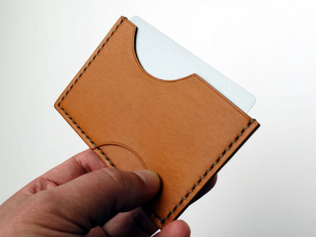 シンプル窓付 本革製 カードケース パスケース 定期入れ