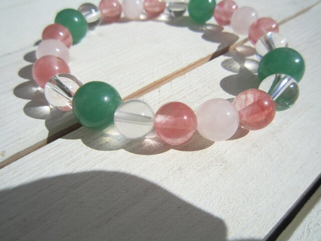 アベンチュリン・ローズクォ―ツ・チェリークォ―ツのブレス | iichi