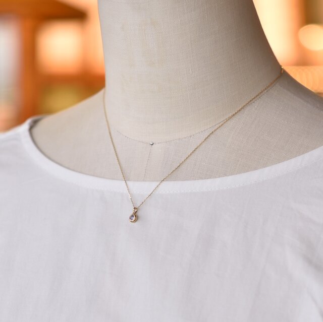 12月誕生石 タンザナイト K18 ネックレス 0.10ct (M-N017