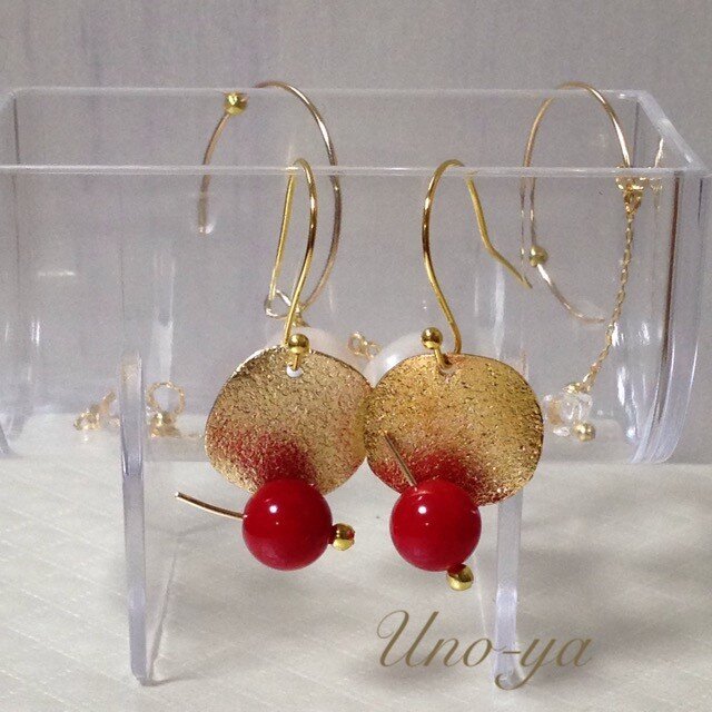 和風♡珊瑚の実ピアス