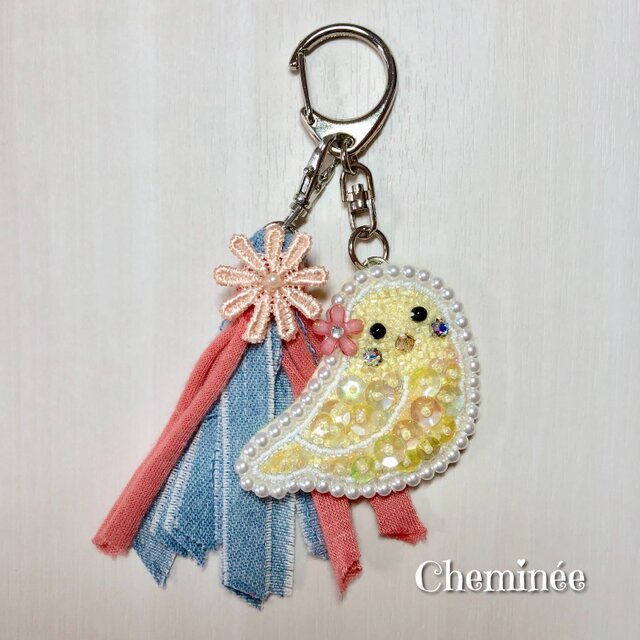 しあわせの♡コトリキーホルダーの画像1枚目
