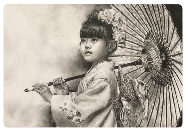 水墨画風　鉛筆画　肖像画　人物画　A4 it-5a1b820ba0682-1200.jpg