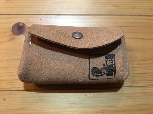 床革(生成り)のコインケースの画像1枚目