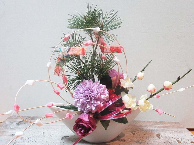 お正月飾りもち花アレンジ NYK-01 | iichi 日々の暮らしを心地よくする