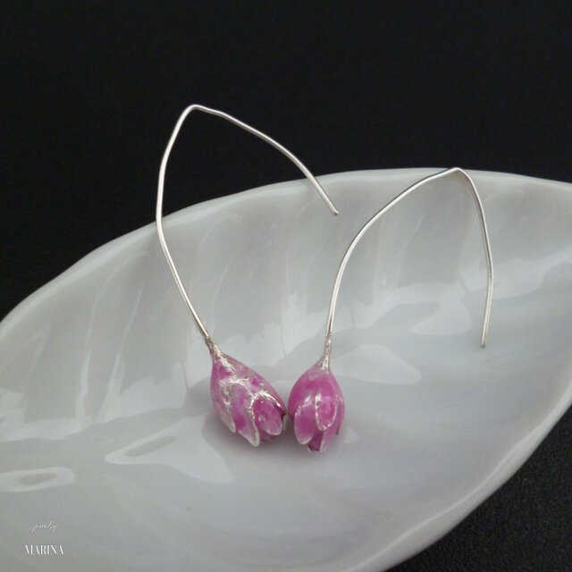Lotus 蓮の花のピアス - silver -の画像1枚目