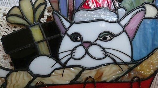 ソビエト　ガラスオーナメント　かごに入った猫ちゃん　クリスマスオーナメント ワンダーランドガラスオーナメント4点セット｜クリスマス雑貨の