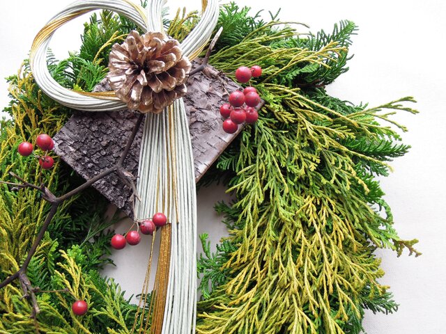 予約販売』『送料無料』お正月のフレッシュリース | iichi 日々の