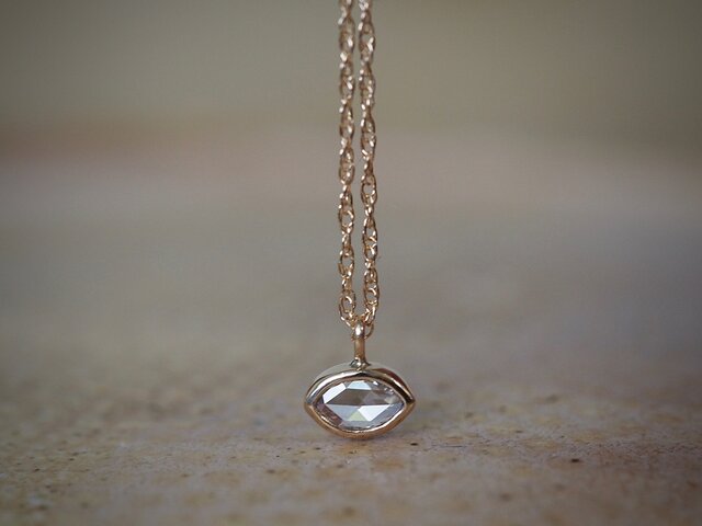 Rose Cut Marquis Diamond Necklaceの画像1枚目