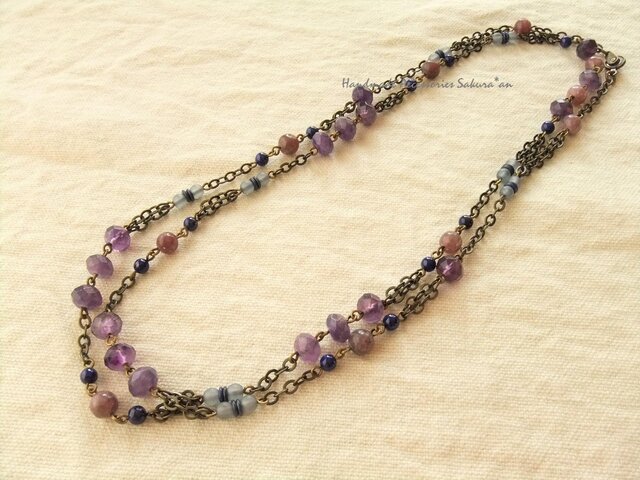 Necklace アメシスト ラピスラズリ(N1140)の画像1枚目