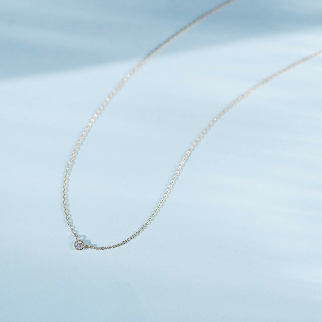 Pleine Lune -Necklace-◇K18YG×Diamond 0.06ctの画像1枚目