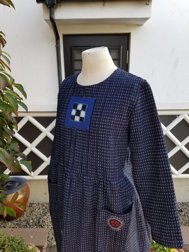 着物リメイク 手作り かすり ピンタック ワンピース | iichi 日々の  