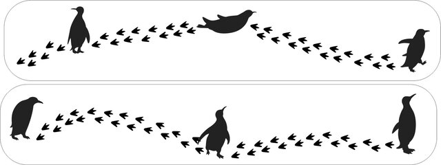 falcon様 専用 ペンギンと肉球あしあと ペンケース(ウォールナット)の画像1枚目