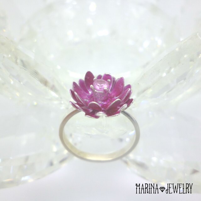Lotus 蓮の花のリング - pink × pink - | iichi ハンドメイド・クラフト作品・手仕事品の通販