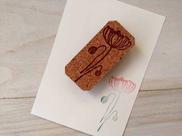 ◇受注作成◇消しゴムはんこNo34ポピーの画像1枚目