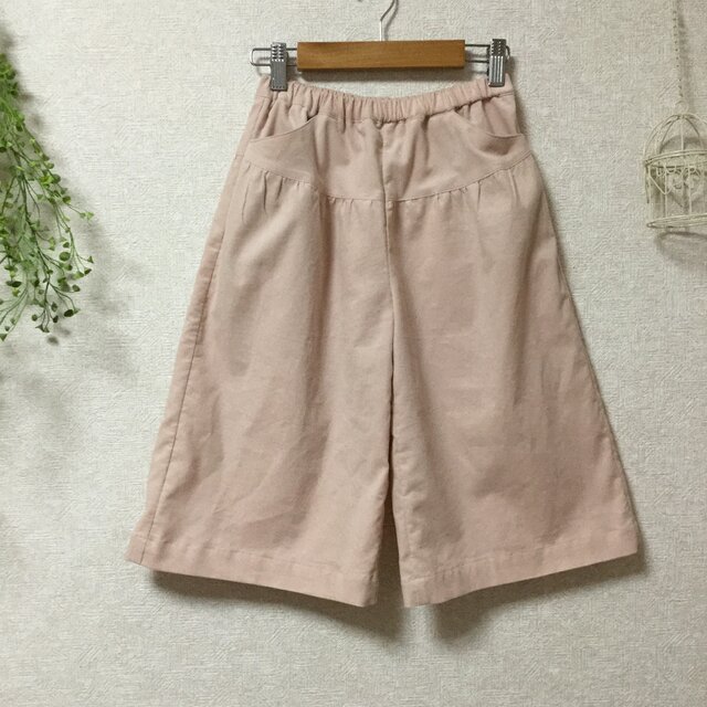 150サイズ ほんのりピンクのやわらかコーデュロイガウチョパンツ ままのて ハンドメイド通販 Iichi いいち