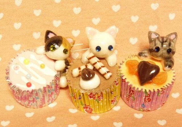 にゃんこのしっぽ○なかよしにゃんこ○カップチョコマグネット1の画像1枚目