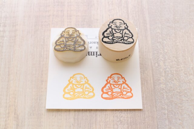 【Kaorimura】【消しゴムはんこ】 【hannko30079】【3センチ】【七福神:布袋尊】の画像1枚目