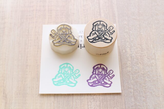 【Kaorimura】【消しゴムはんこ】 【hannko30078】【3センチ】【七福神:寿老神】の画像1枚目