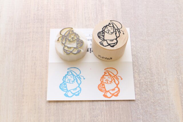 【Kaorimura】【消しゴムはんこ】 【hannko30077】【3センチ】【七福神:恵比寿】の画像1枚目