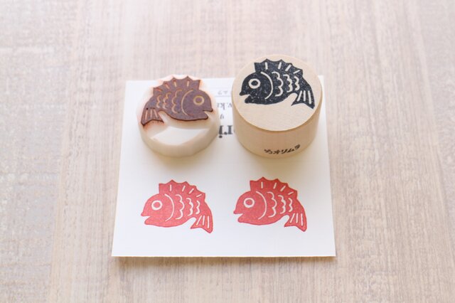 【Kaorimura】【消しゴムはんこ】 【hannko30074】【3センチ】【鯛】の画像1枚目