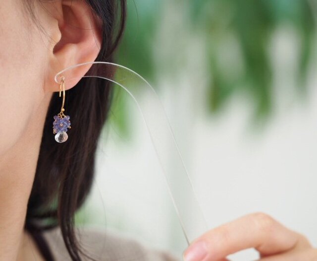 14kgf：タンザナイトとブルートパーズのピアス （イヤリング