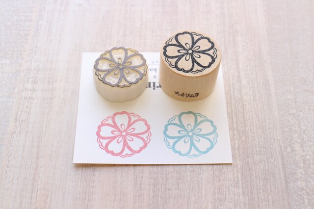 【Kaorimura】【消しゴムはんこ】 【hannko30053】【3センチ】【桜】の画像1枚目