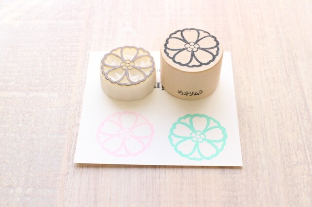 【Kaorimura】【消しゴムはんこ】 【hannko30045】【3センチ】【桜】の画像1枚目