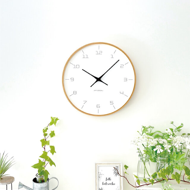 KATOMOKU plywood clock 7 ナチュラル km-71NA 掛け時計 木製 軽量
