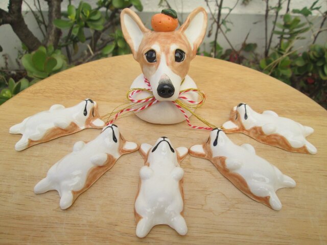 ハンドメイド陶製置き物8個セット ハンドメイド陶製置き物8個セット