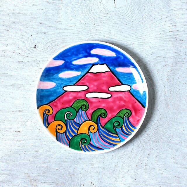 夏の富士山 ・色絵皿part2の画像1枚目