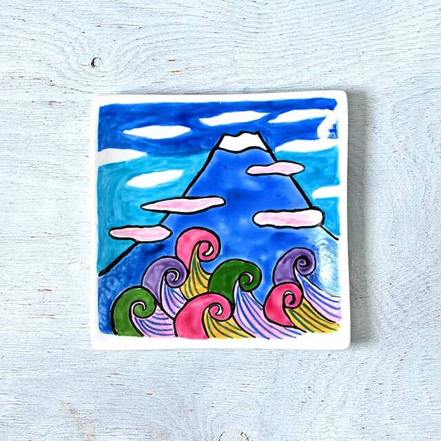夏の富士山・スクエアプレート(15cm)の画像1枚目