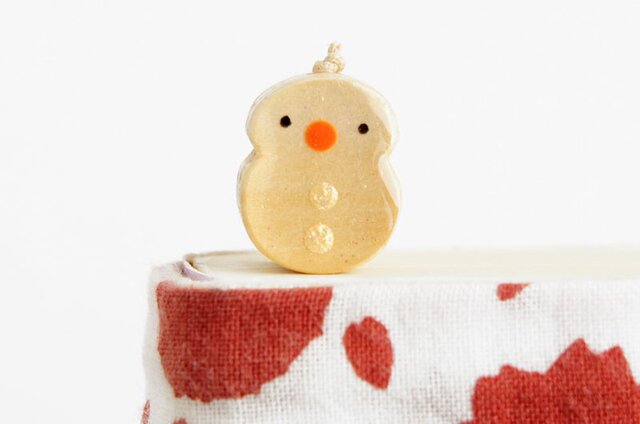 木の雪だるましおり(ブックマーカー)の画像1枚目