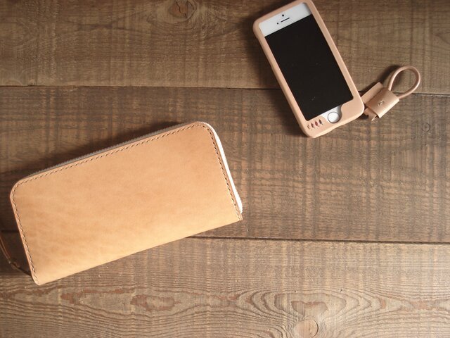 WALDES Zipper 長財布 type02 ナチュラル【受注制作】 | iichi 日々の