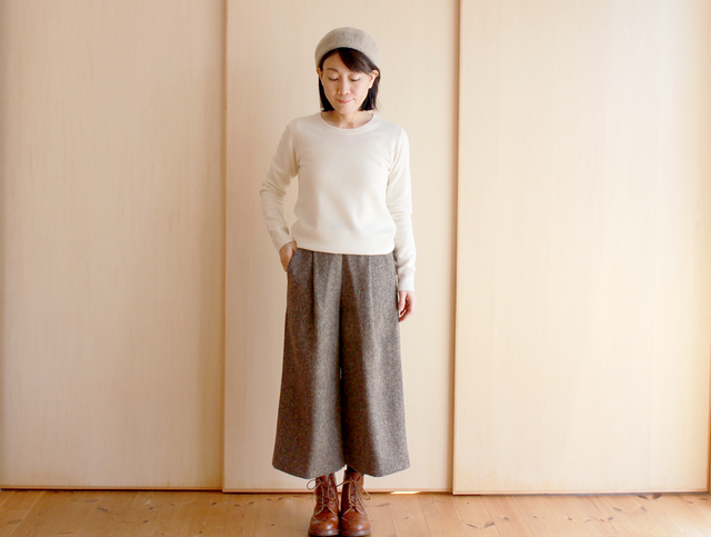 ハリスツイード ワイドパンツ・ブラウンミックス | iichi 日々の暮らし