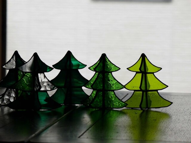 ステンドグラス クリスマスツリー a+e(シルバー仕上げ） | iichi 日々