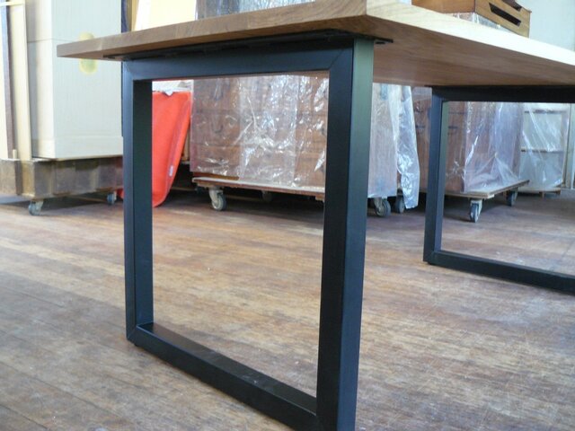 ホワイトオーク無垢板アイアン鉄脚テーブル | iichi 日々の