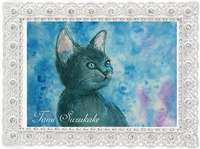 水彩・原画「小さな黒猫」 | iichi 日々の暮らしを心地よくする