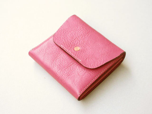 スクエア財布 PINK (牛革)の画像1枚目