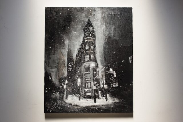 City scape composition #13 / モノクロ キャンバス作品。の画像1枚目