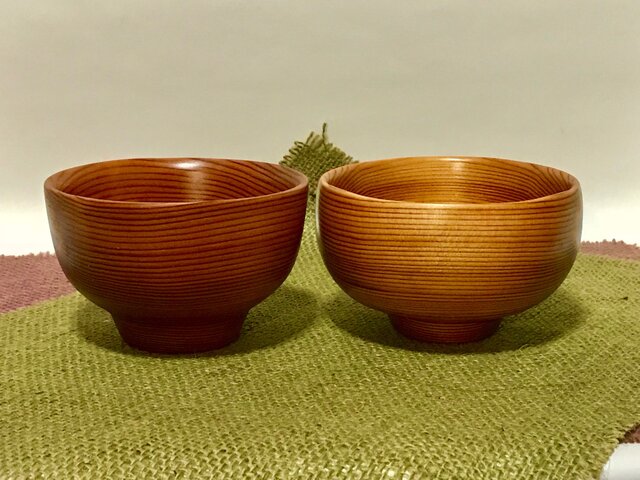 吉野杉の旬のお茶碗&お椀セットの画像1枚目