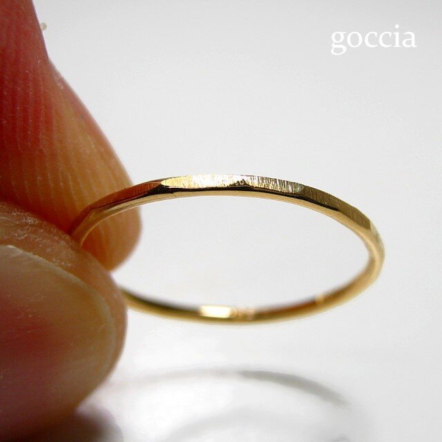 華奢な指輪、18金ゴールドリング（QT・キューティ） | iichi ハンドメイド・クラフト作品・手仕事品の通販
