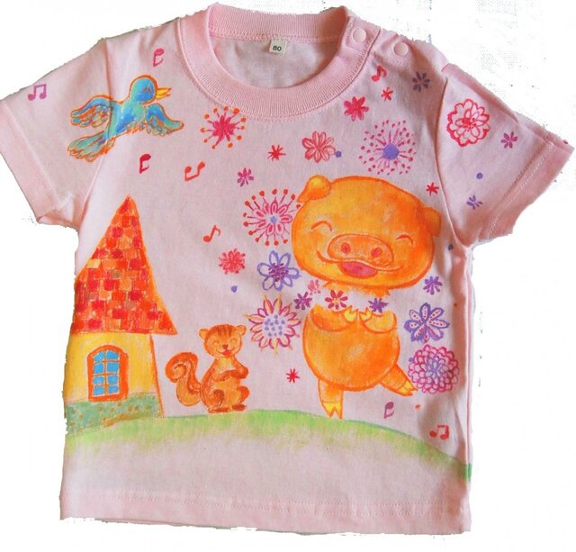 特注手描きTシャツ★名入れ可★お祝いにの画像1枚目