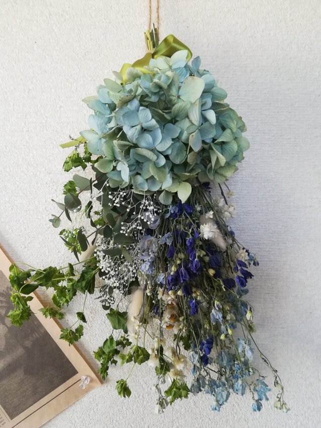 [送料無料]ドライフラワースワッグデルフィニウムと、