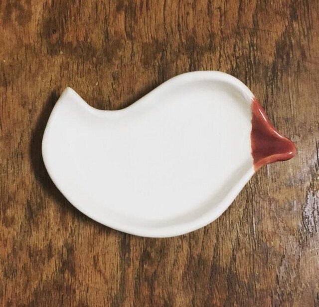 鳥の豆皿(信楽)の画像1枚目