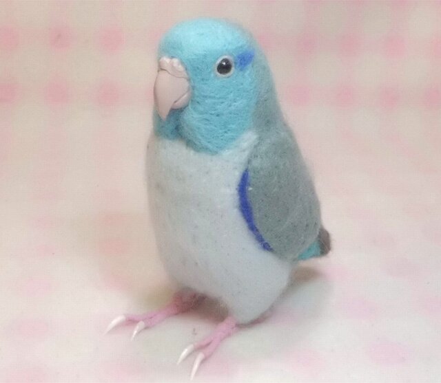 ハンドメイド セキセイインコ(青色)のファスナーチャーム - チャーム