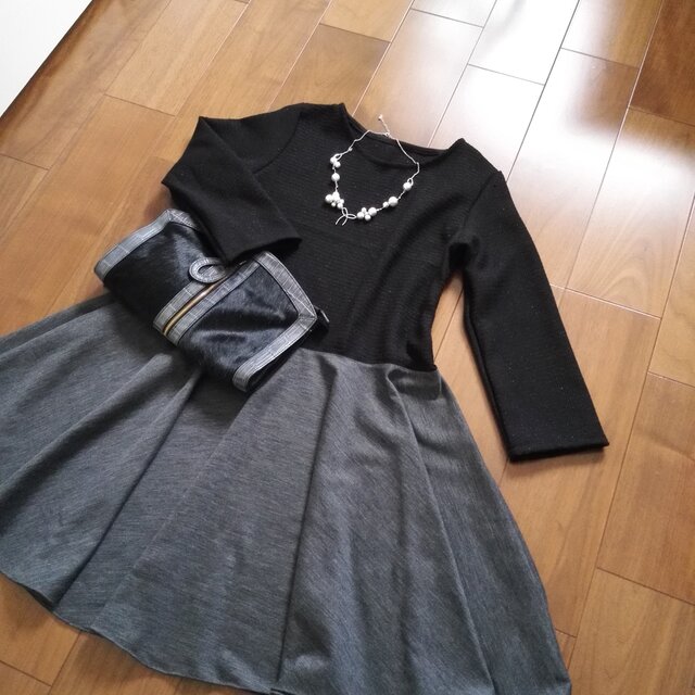 ウールフレアワンピ