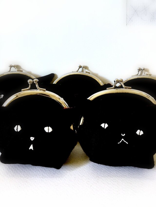 再販:黒猫のがまぐちの画像1枚目