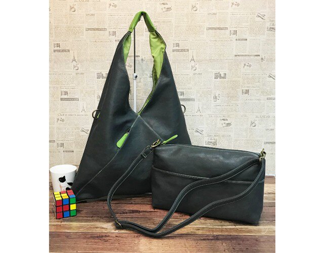 フェイクレザー 4WAY マルチBAG インポーチ GREYの画像1枚目