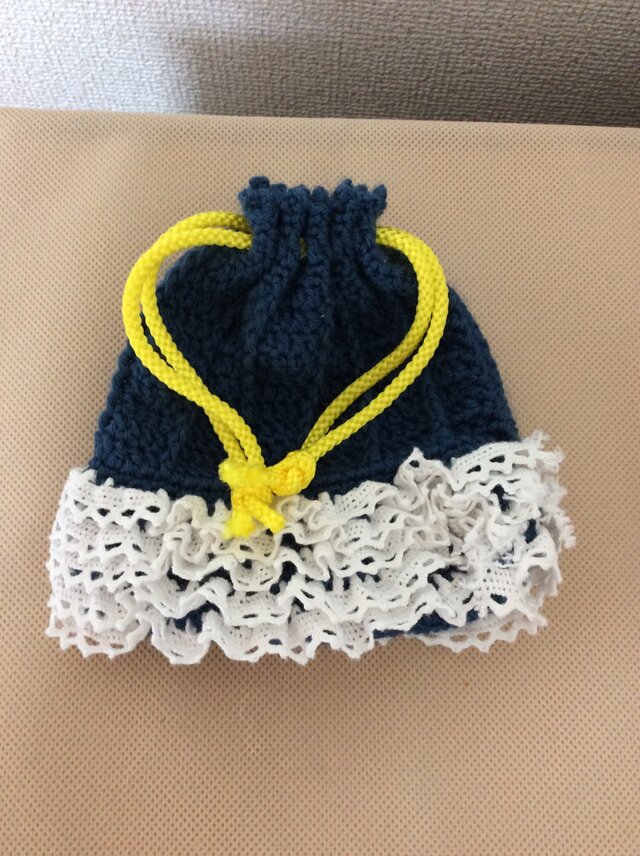 【受注製作】フリル付き巾着の画像1枚目
